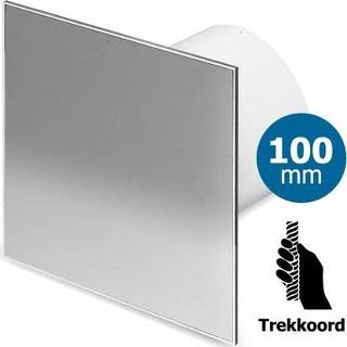 👉 Trekkoord RVS kunststof Badkamer/toilet ventilator - 100mm vlak 7434010383380