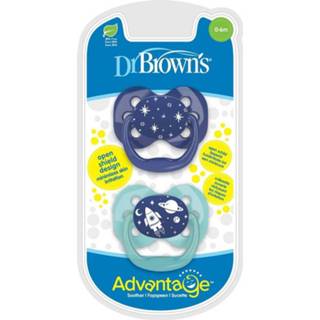 👉 Speen blauw baby Dr Browns Symmetrische Fopspeen Fase 1 Blauw/Mint 72239316702