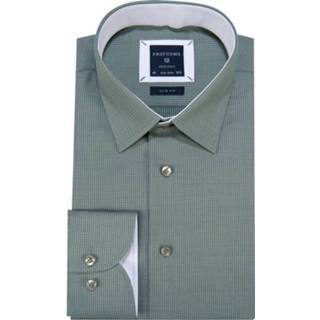 👉 Over hemd overhemden male groen Profuomo Originale slim fit overhemd met lange mouwen 8719064327757