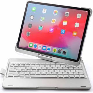 👉 IPad Pro 11 toetsenbord draaibare case zilver