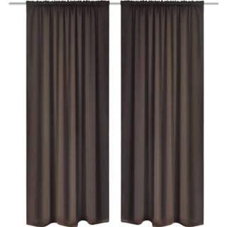 👉 Gordijn bruin active VidaXL Gordijnen met gleuven 135 x 245 cm 2 st 8718475898863