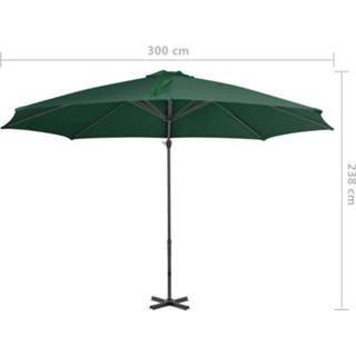 👉 Zweef parasol aluminium active antraciet grijs VidaXL Zweefparasol met paal 300 cm 8718475701033