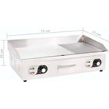 👉 Bakplaat staal active zilver VidaXL Elektrische 4400 W 73x51x23 cm roestvrij 8718475616115