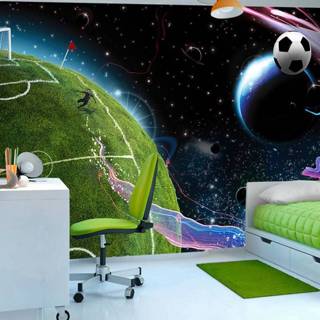 👉 Fotobehang kind - Space match, voetbal 5902875603063 5902875705071 5902875705088 5902875705095
