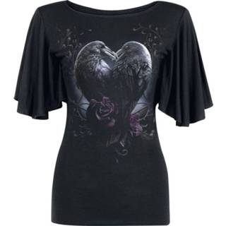 👉 Shirt T-Shirt meisjes zwart Spiral Raven Heart Girls 5055800638217