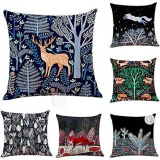 👉 Kussenhoes linnen om het huis 6 stk Kussenhoes, Speciaal ontwerp dier Bloemenprint nieuwe collectie Europese Stijl