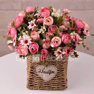 👉 Kunstbloem om het huis Kunstbloemen 5 Tak Klassiek Traditioneel / Eenvoudige Stijl Camellia Bloemen voor op tafel