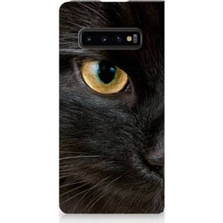 👉 Standcase zwarte Samsung Galaxy S10 Plus Uniek Hoesje Kat 8720091044234