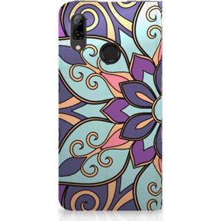 👉 Standcase purper Huawei P Smart (2019) Hoesje Design Purple Flower 8720091245877