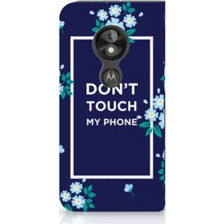 👉 Standcase blauw Motorola Moto E5 Play Hoesje Flowers Blue DTMP 8720091308336