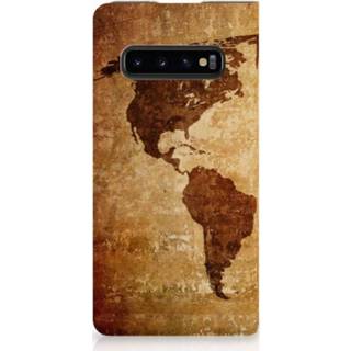 👉 Standcase Samsung Galaxy S10 Hoesje Design Wereldkaart 8720091344174