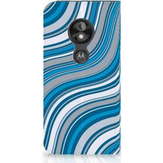👉 Standcase blauw Motorola Moto E5 Play Hoesje Design Waves Blue 8720091500129