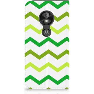 👉 Standcase groen Motorola Moto E5 Play Uniek Hoesje Zigzag 8720091507869