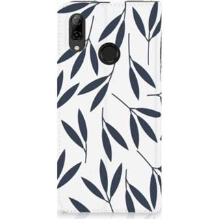 👉 Standcase blauw Huawei P Smart (2019) Hoesje Design Leaves Blue 8720091559318