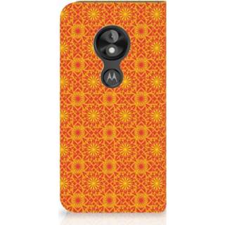 👉 Standcase oranje Motorola Moto E5 Play Hoesje Design Batik Orange 8720091610620