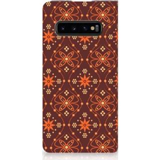 Standcase bruin Samsung Galaxy S10 Uniek Hoesje Batik Brown 8720091816626