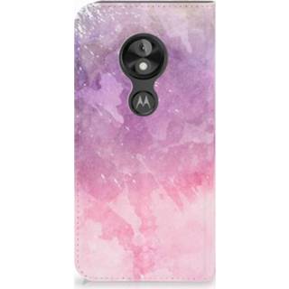 Standcase roze purper Motorola Moto E5 Play Hoesje Design Pink Purple Paint 8720091708211