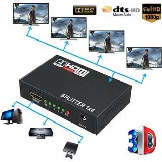 👉 HDMI splitter zwart Full HD 1x4 - Audio & Video 5712579941169