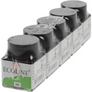 Talens Ecoline waterverf flacon van 30 ml, zwart Talens Ecoline waterverf flacon van 30 ml, groen