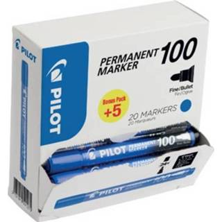 👉 Permanent marker blauw XXL Pilot 100, doos met 15 + 5 stuks, 3131910501275