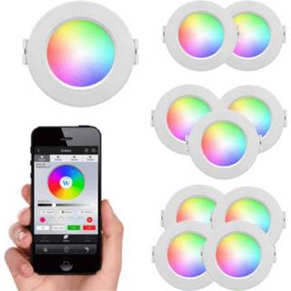 👉 Inbouw spot Wifi set met 1-4 RGBWW LED downlights 6 Watt inbouwspots