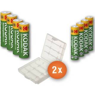 👉 Oplaadbare batterij Kodak Combi Pack - 4 x AA en AAA batterijen + 2 beschermdoosjes 8719323435827