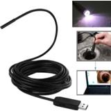 👉 Inspectie camera zwart Waterdichte USB-endoscoop met 6 LED lengte: 7m Lens Diameter: 5.5mm(Black) 6953645011488