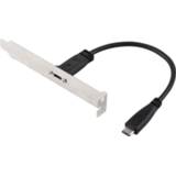 👉 Draad connector mannen 20cm paneel beugel Header USB-C / Type-C Female naar mannelijke uitbreiding kabel snoer 6922629724683