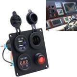 👉 Switch marine Multifunctionele combinatie Panel Voltmeter sigarettenaansteker + Dual USB-oplader voor auto RV Boot 6922356534326