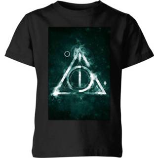 👉 Harry Potter Hallows Painted Kids' T-Shirt - Black - 11-12 Years - Zwart