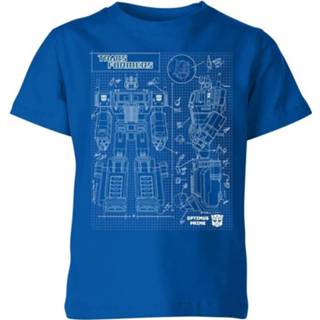 👉 Shirt blauw XS unisex Royal Blue kinderen Transformers Optimus Prime Schematic Kids' T-Shirt - 3-4 Years