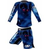 👉 Ali's Fightgear MMA kledingset fightshirt met fightbroek blauw maat XL