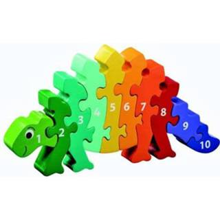 👉 Puzzel houten leer Dinosaurus - Leren tellen 1-10 5060053229761