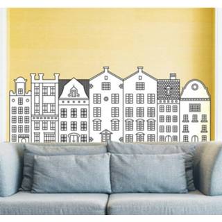 👉 Nederlands Woonkamer stickers grachtpant huisjes Amsterdam