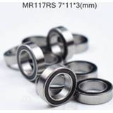 👉 Bearing rubber steel MR117RS 7*11*3(mm) free shipping ABEC-5 Sealed Miniature Mini MR117 chrome