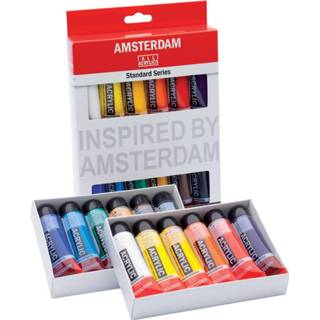 👉 Etui Amsterdam acrylverf tube van 20 ml, 12 stuks in geassorteerde kleuren 8712079329327