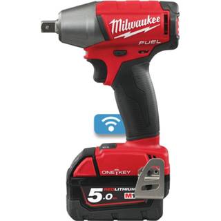 👉 Accu slag moersleutel m active Milwaukee M18 ONEIWP12-502X 18V Li-Ion slagmoersleutel ONE-KEY set (2x 5.0Ah accu) in HD BOX - 300Nm 1/2