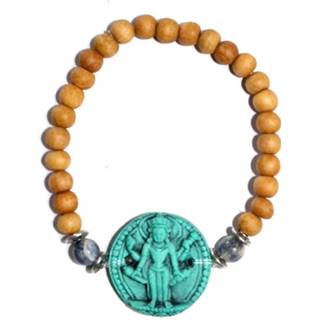 👉 Elastisch armbandje turkoois active Sandalwood Elastische Armband Turquoise Vishnu