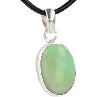 👉 Hanger zilver active Chrysopraas in (Ovaal)
