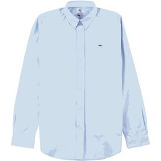 👉 L male blauw mannen LS Fit-shirt voor heren