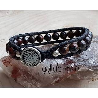 👉 Armband active mannen Tijgerijzer / Jaspis Indiaan 7440841910985