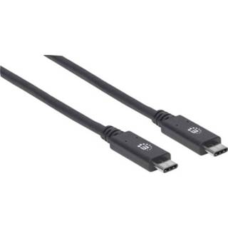 👉 Zwart mannen Manhattan USB 3.1 (gen. 2) Aansluitkabel [1x USB-C stekker - 1x stekker] 1 cm past op beide manieren 766623355223