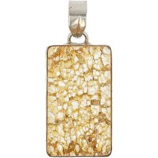 👉 Hanger geel zilveren active Bergkristal Crackle (Model 1)