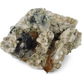 👉 Rookkwart active Ruwe Edelsteen Topaas - Rookkwarts en Mica op Calciet (Model 260)