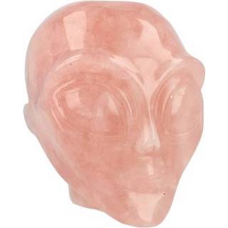 👉 Roze active Edelstenen Schedel Kwarts Alien (Model 1)