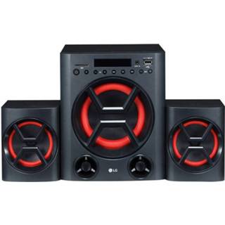 👉 Stereoset zwart rood LG Electronics LK72 AUX, Bluetooth, SD, USB Wandmontage 2 x 20 W Zwart, 8806098400577