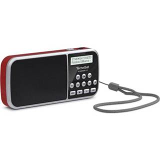 👉 Zaklamp zwart rood TechniSat Techniradio RDR DAB+ Zakradio AUX, FM, USB Zwart, 4019588039223