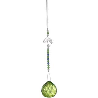 👉 Donkergroen active Ophangkristal Cut Glass Bead Tree of Life Green - Model 2 8900000629138
