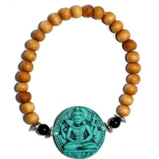 👉 Elastisch armbandje turkoois active Sandalwood Elastische Armband Turquoise Shiva