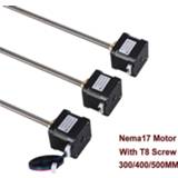 👉 Stepper Nema17 Motor Screw 17HS4401S-T8x8-300/400/500mm lead With Copper nut 8mm for 3d printer parts